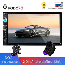 Load image into Gallery viewer, Podofo 2 din Car Radio 7" HD Autoradio Multimedia Player 2DIN Touch Screen Auto audio Car Stereo MP5 Bluetooth USB TF FM Camera