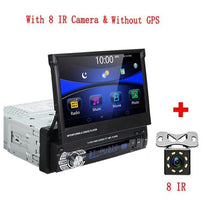 Load image into Gallery viewer, Podofo 1din Car Radio GPS Navigation 7" HD Retractable Screen MP5 Player Bluetooth Stereo Mirror Link Autoradio Rear View Camera
