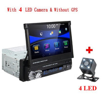 Load image into Gallery viewer, Podofo 1din Car Radio GPS Navigation 7" HD Retractable Screen MP5 Player Bluetooth Stereo Mirror Link Autoradio Rear View Camera
